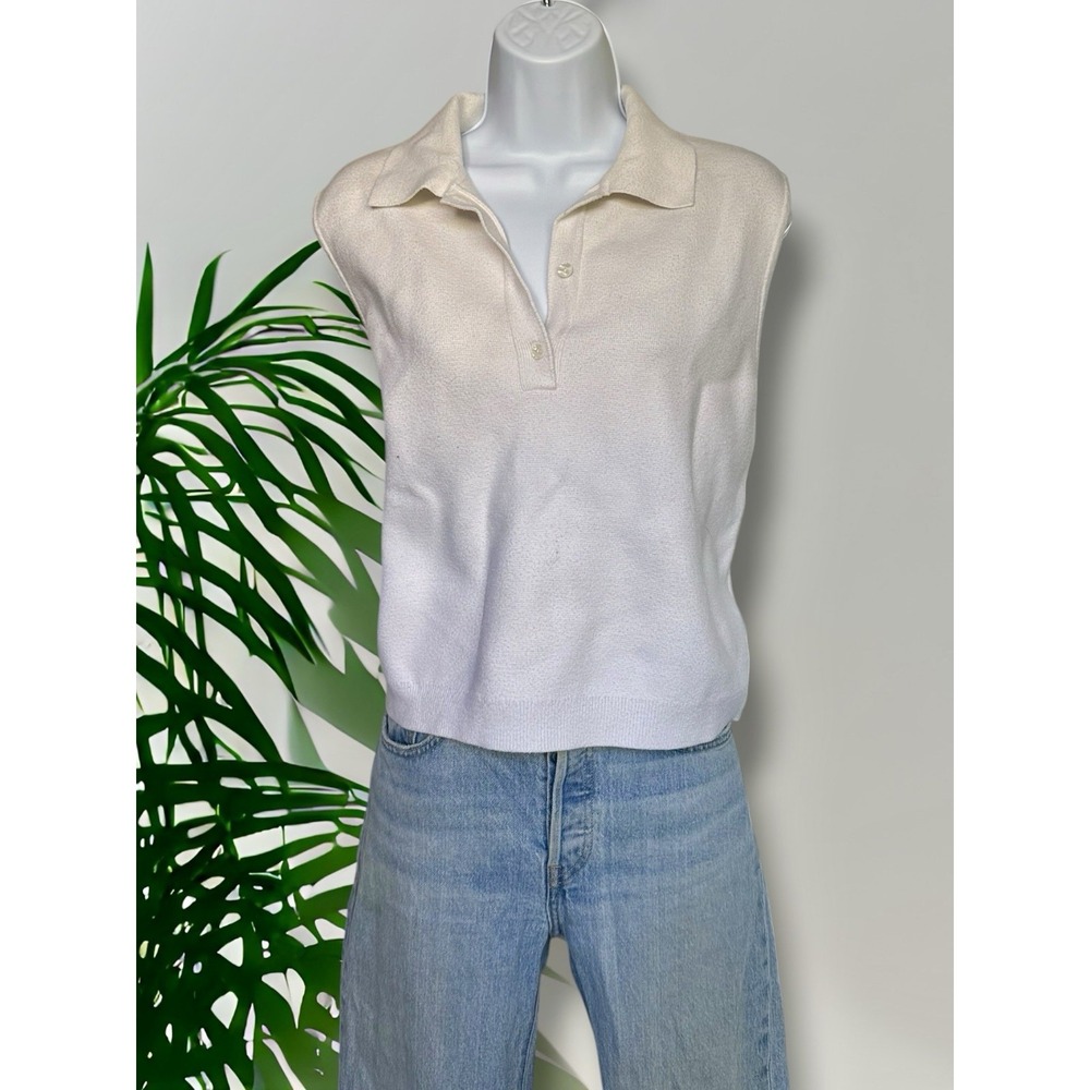 Abercrombie & Fitch Women's White Cropped Top Size L